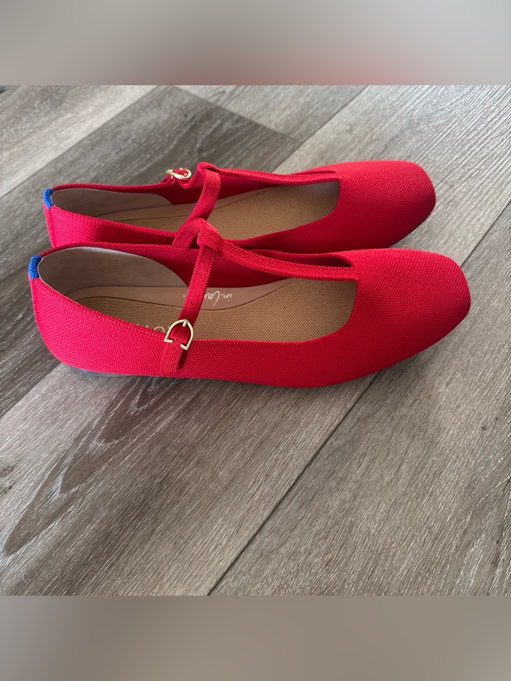 ROTHY'S The T-Strap Mary Jane Red Crisp Women's Flat Size US 10.5 NWOB - Picture 4 of 9